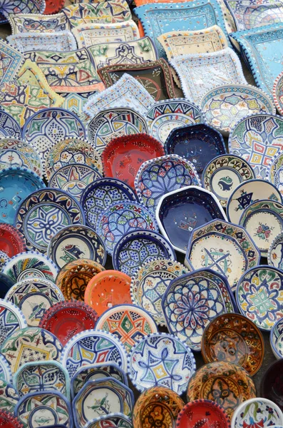Multicolor Sovenir Aardewerk Tunesische Markt Sidi Bou Said Tunesië — Stockfoto