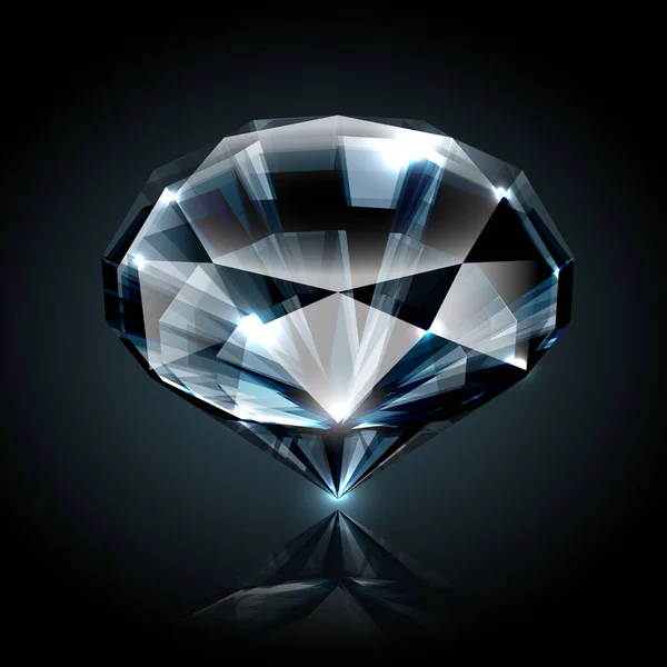 Dazzling Diamond Black Background Reflection Vektorgrafik