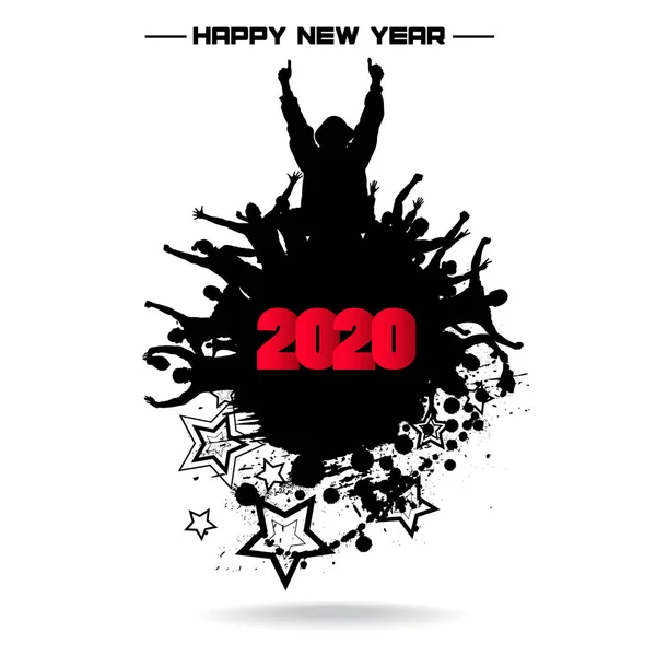 Новый 2020 Год Облака Толпы — стоковый вектор