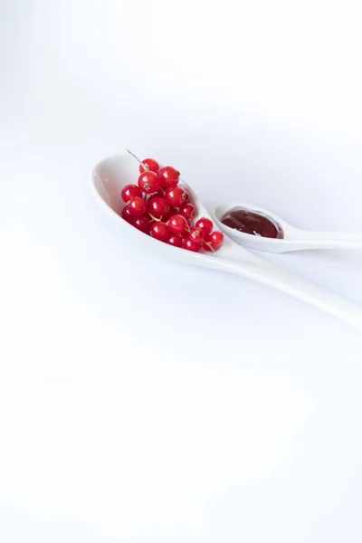Red Berries Spoons Jam Royalty Free Stock Images