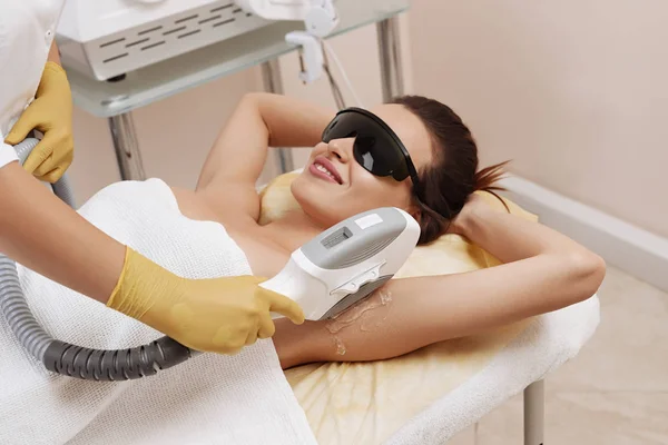 Having underarm laser hair removal epilation