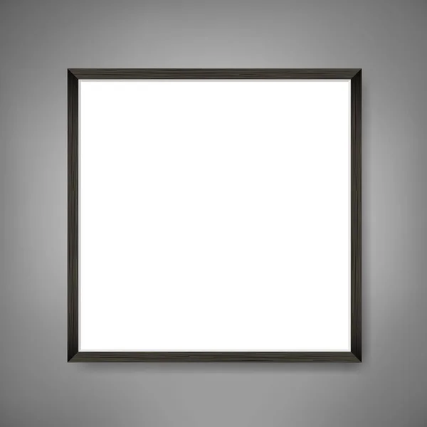 Čtvereček prázdný zarámovaný plakát na šedé zdi. Vektor šablona — Stockový vektor