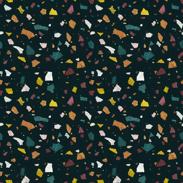 Terrazzo naadloze patroon. Steen mozaïek. Trendy achtergrond — Stockvector