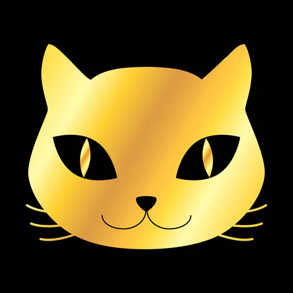 Icono Silueta Mascota Gato Doméstico Dorado Ilustración Vectorial Aislada Sobre — Vector de stock
