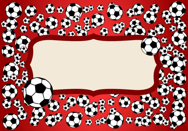 Football Ballons Éparpillés Football Cadre Vierge Illustration Vectorielle Fond Sur — Image vectorielle