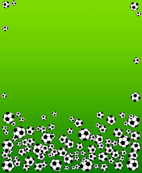 Football Ballons Éparpillés Football Cadre Vierge Illustration Vectorielle Fond Sur — Image vectorielle