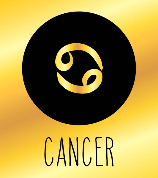 Cancer Tangan Ditarik Zodiac Tanda Ilustrasi Vektor Grafis Astrologi Simbol - Stok Vektor