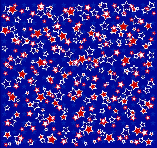 Американские Патриотические Звезды Бесшовный Узор Ярко Красном Синем Белом — стоковый вектор