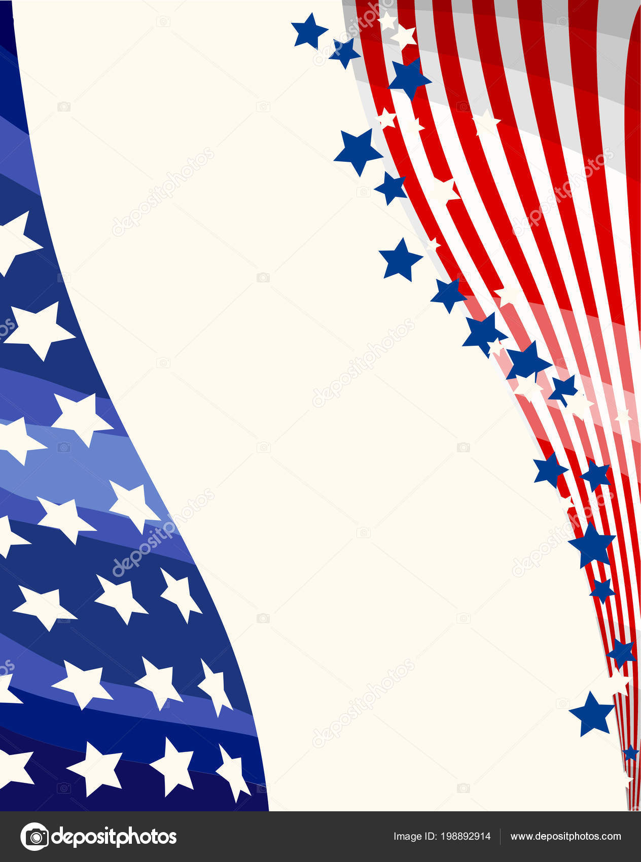 Amerikansk Flag Patriotisk Baggrund Usa Blank Ramme Med Plads Til  Stockvektor af ©de-kay 198892914, image size:1264x1700