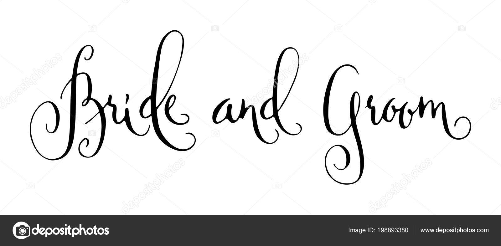 Download Bride Groom Wedding Words Hand Written Vector Design Element Black — Stock Vector © de-kay ...