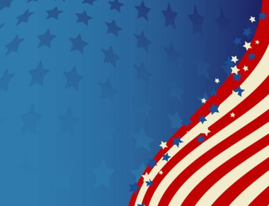 Amerikan bayrağı vatansever arka plan. Amerika Birleşik Devletleri boş çerçeve metin için yer ile. Bağımsızlık günü tasarım şablonu. Stars and stripes zemin