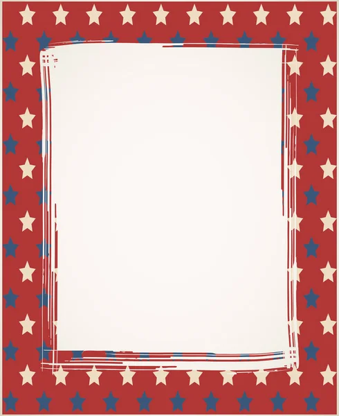 Amerikaanse Vlag Patriottische Achtergrond Verenigde Staten Blanco Rechthoek Verticaal Frame — Stockvector