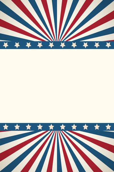 American Flag Patriotic Background United States Blank Frame Space Text — Stock Vector