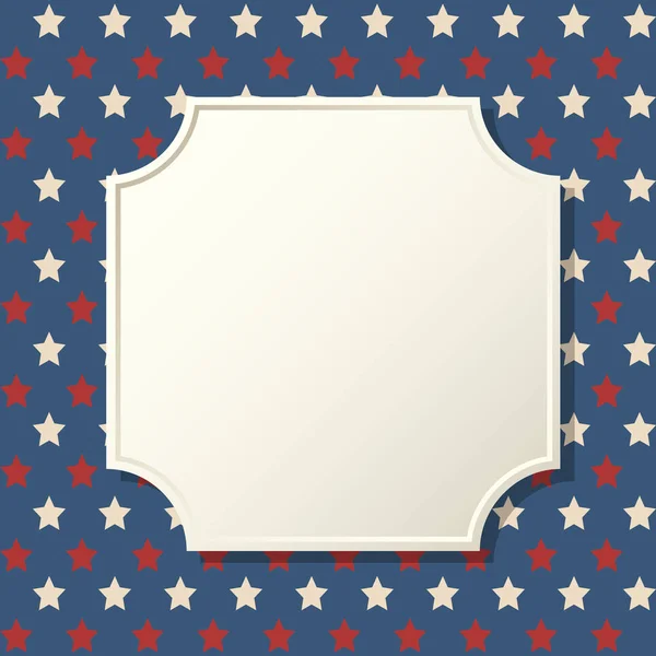 Sfondo Patriottico Americano Stati Uniti Cornice Bianca Vintage Con Spazio — Vettoriale Stock