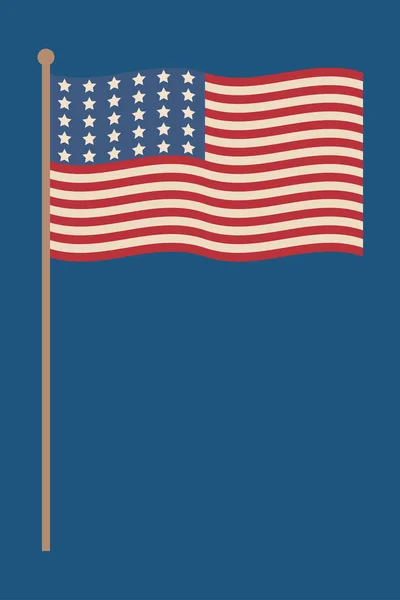 Ilustração Patriótica Bandeira Acenando Americana Estados Unidos Independência Elemento Design —  Vetores de Stock