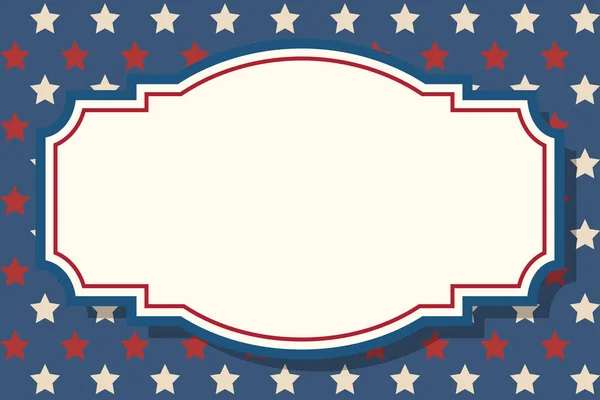 Amerikanischer Patriotischer Hintergrund Vereinigte Staaten Leerer Weißer Vintage Rahmen Mit — Stockvektor