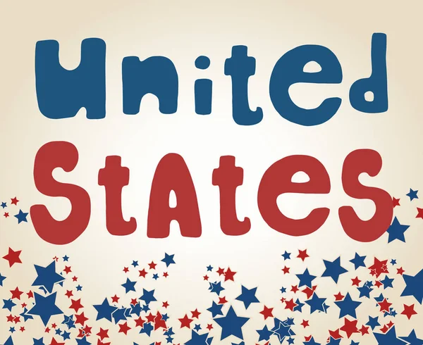Stati Uniti Biglietto Auguri Giorno Dell Indipendenza Usa Disegno Patriottico — Vettoriale Stock