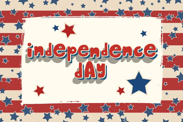 Dzień Niepodległości Stanów Zjednoczonych Życzeniami Amerykański Projekt Patriotyczne Oddać Ciągnione — Wektor stockowy