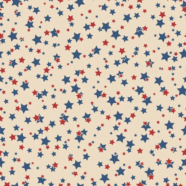 American Patriotic Stars Seamless Pattern Vintage Colors Independence Day Vector — Stock Vector