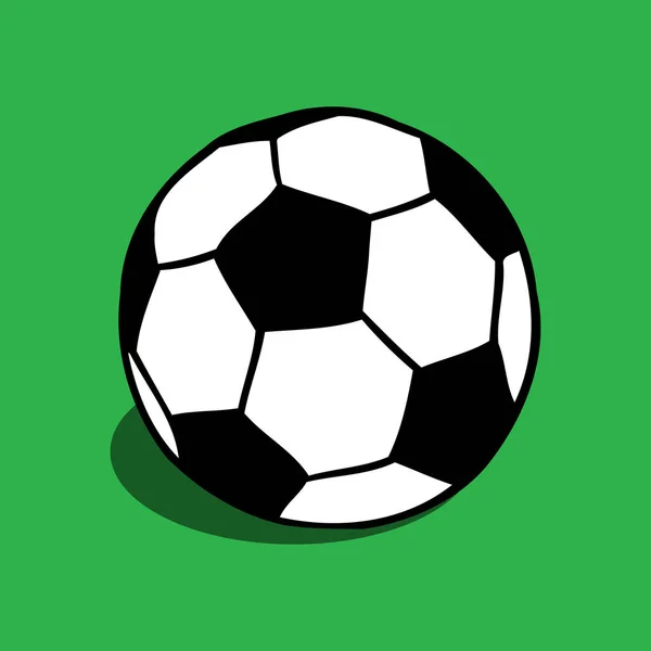 Ποδόσφαιρο Ποδόσφαιρο Μπάλα Εικονογράφηση Διάνυσμα Απομονωμένη Πάνω Από Πράσινο Πεδίο — Διανυσματικό Αρχείο
