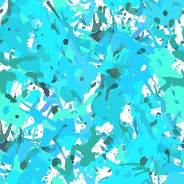 Funky ışık mavi boya Dikişsiz desen, soyut çok renkli vektör arka plan su sıçramalarına. Tekstil, kumaş, kağıt ambalaj için renkli tasarım duvar kağıdı.