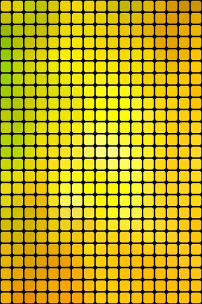 Abstraite Mosaïque Fond Jaune Avec Des Carreaux Carrés Sur Noir — Image vectorielle