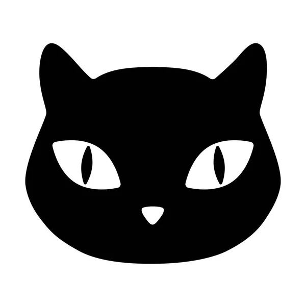 Katze Haustier Maskottchen Silhouette Symbol Vektorabbildung Schwarz Isoliert Über Weiß — Stockvektor