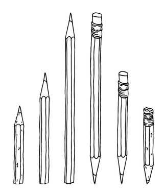 İleti örneği elle çizilmiş vektör doodle illüstrasyon ayarlayın. Siyah kontur beyaz bitti izole kalem koleksiyonu.
