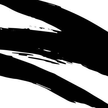 Beyaz arka planda izole edilmiş siyah renkte sanatsal grunge fırça darbesi. Tasarım elemanı vektör çizimi.