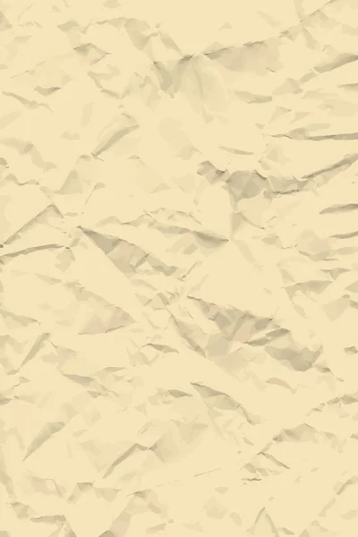 Sheet Old Beige Crumpled Paper Background Texture Vector Illustration Backdrop — Stock Vector