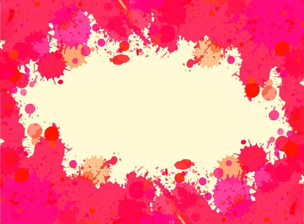 Яркие Ярко Розовые Акварельные Художественные Брызги Рамка Местом Текста Векторная — стоковый вектор