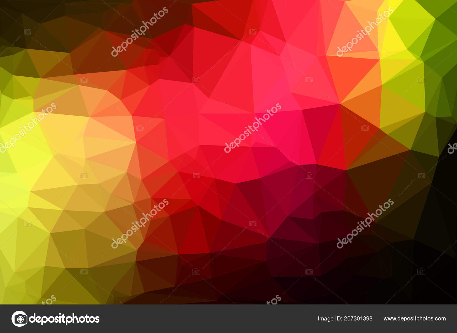 Red Green Abstract Geometric Background Consisting Colored Triangles