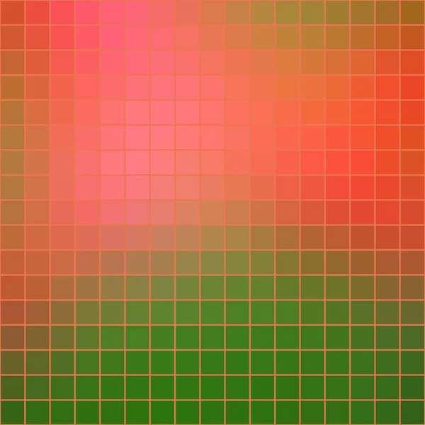 Vector Abstracto Mosaico Naranja Verde Azulejo Fondo Formato Cuadrado — Vector de stock