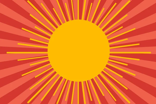 Verano Sol Brillante Fondo Del Cielo Fondo Naranja Rojo Con — Vector de stock