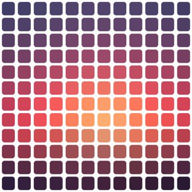 Vektör Soyut Turuncu mozaik arka plan üzerinde beyaz yuvarlak kare taşlarla.