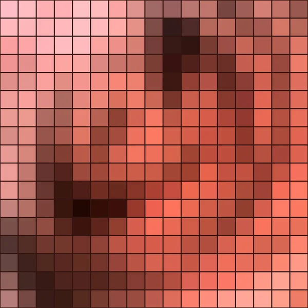 Векторная Абстрактная Мозаика Коричневый Оранжевый Фон Плитки Квадратный Формат — стоковый вектор