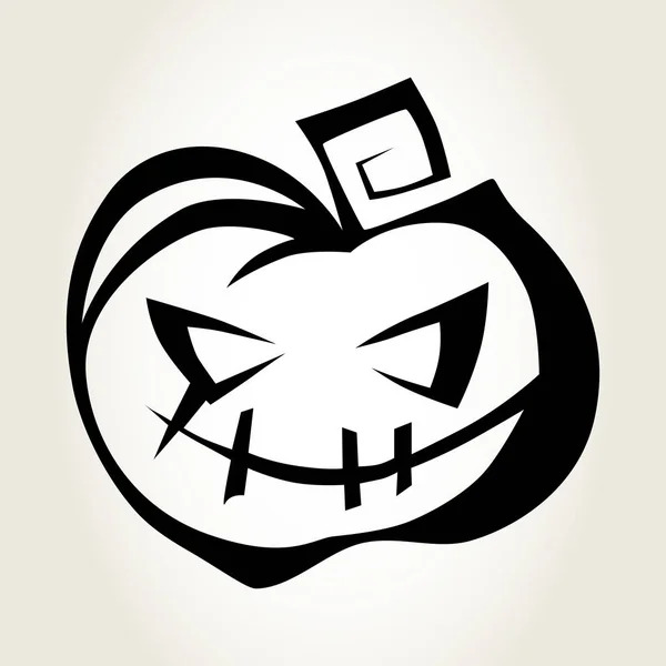 Carved Smiling Pumpkin Jack Lantern Hand Drawn Halloween Celebration Design — Stock Vector