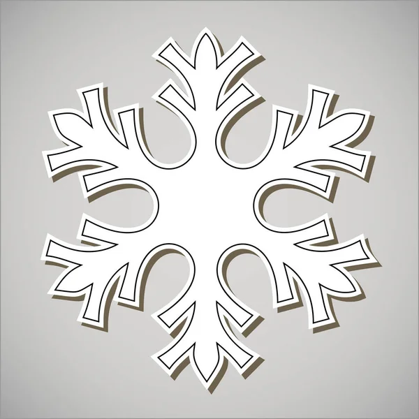 Copo Nieve Blanco Con Sombra Sobre Fondo Gris — Vector de stock