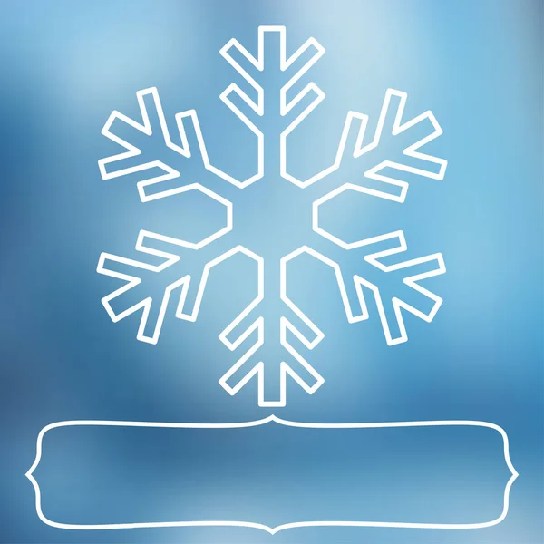 Weiße Schneeflocke Über Quadratischen Abstrakten Glatten Unschärfe Hintergrund Mit Leerem — Stockvektor