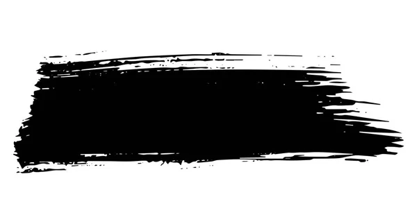 白い背景に分離された黒でストレート芸術的なグランジ ブラシ ペイント ストローク デザイン要素のベクトル図 — ストックベクタ