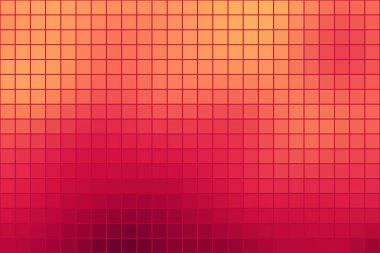 Vektör soyut kare mozaik turuncu ve kırmızı arka plan, yatay biçim Döşe.