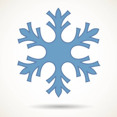 Gölge ile beyaz arka plan üzerinde pastel mavi kar tanesi.