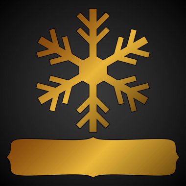 Noel metniniz için bir kar tanesi ile altın çerçeve.