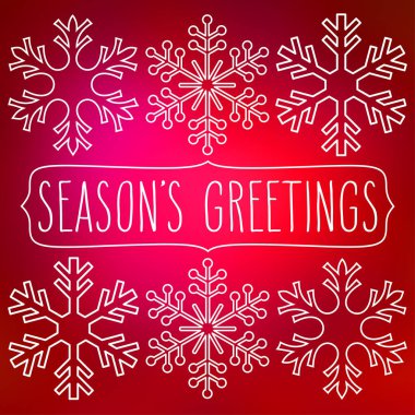 Kızıl Meydan soyut pürüzsüz üzerinde beyaz kar taneleri bayramlar bir çerçevede yazılmış el ile arka plan bulanıklık.