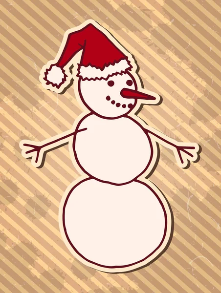 Hombre Nieve Sonriente Elemento Diseño Garabatos Navidad Dibujado Mano Vacaciones — Archivo Imágenes Vectoriales