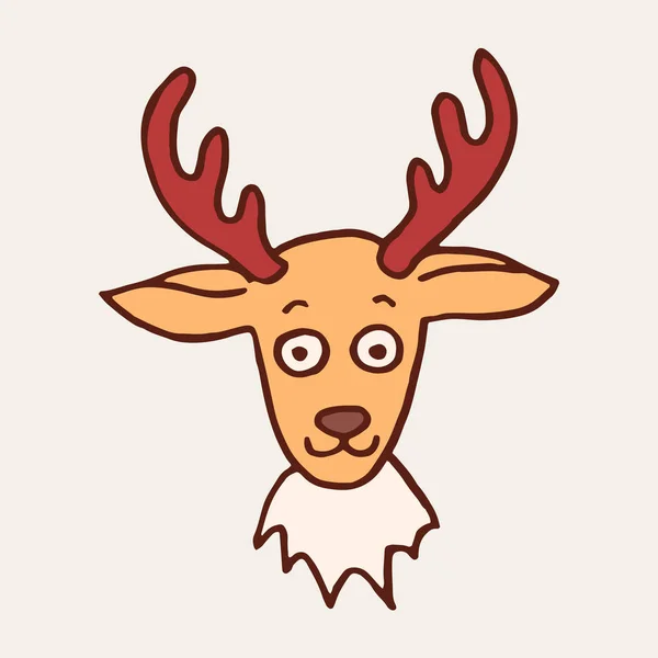 Deer Tangan Menggambar Elemen Desain Corat Coret Natal Kartu Ucapan - Stok Vektor