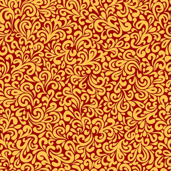 그려진된 패턴입니다 레드에 오렌지에 Swirly 디자인 — 스톡 벡터