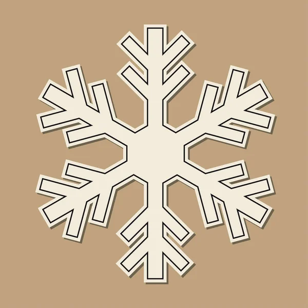 Χαρτί Περικοπή Νιφάδα Χιονιού Πέρα Από Vintage Καφέ Φόντο — Διανυσματικό Αρχείο
