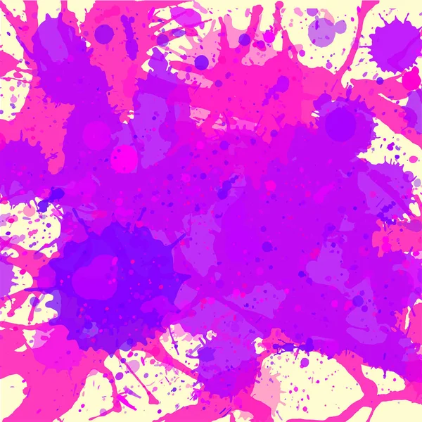 Vibrant Bright Pink Purple Watercolor Artistic Splashes Background Square Format — Stock Vector