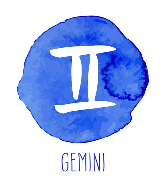 Gemini Ručně Tažené Znamení Zvěrokruhu Prvek Návrhu Astrologie Vektorové Grafické — Stockový vektor